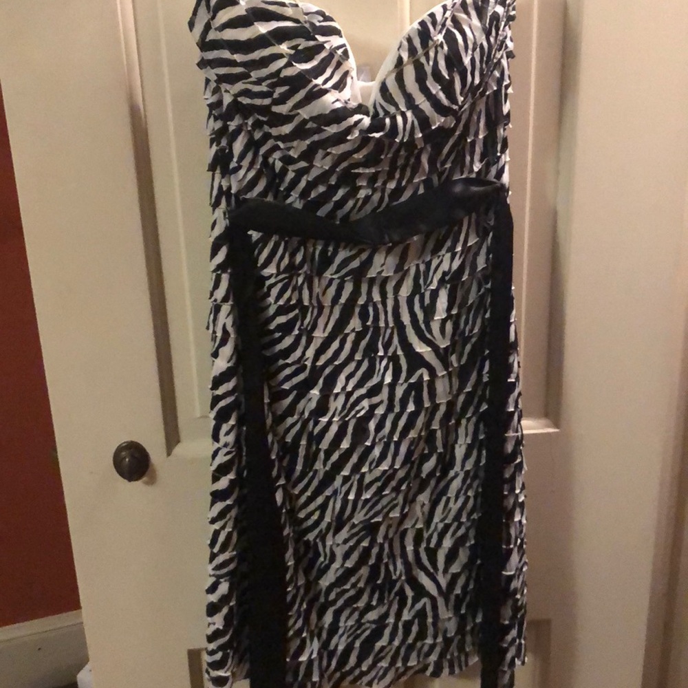 White and black dress